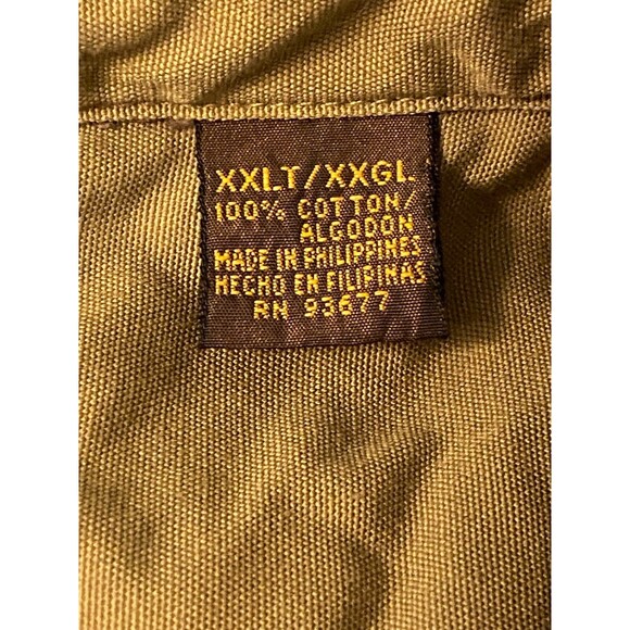 Vtg St. John's Bay Men's XXLT Corduroy Heavyweight Shirt Chore Coat Brown Green - Picture 9 of 10